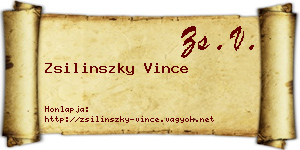Zsilinszky Vince névjegykártya
