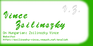 vince zsilinszky business card